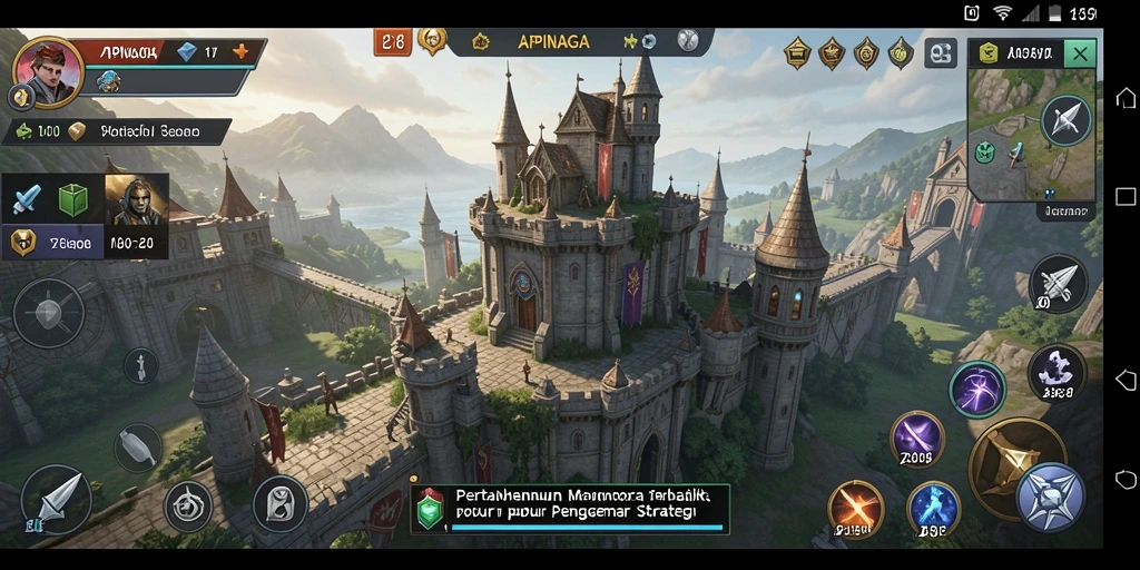 Screenshot gameplay APINAGA yang menunjukkan aksi pertahanan menara.