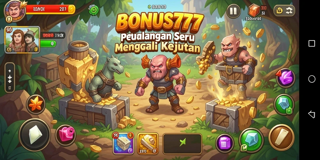 Gameplay BONUS777 menampilkan aksi petualangan seru dan tantangan menarik.