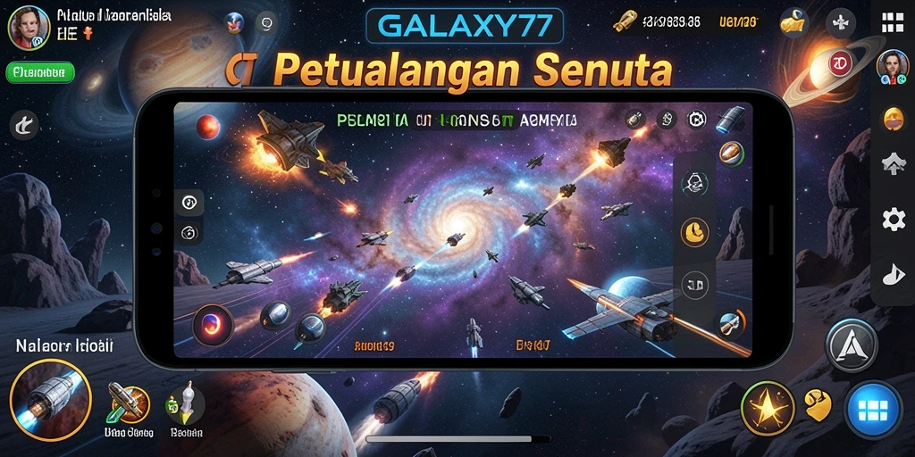 Tampilkan aksi seru dari GALAXY77 di luar angkasa.
