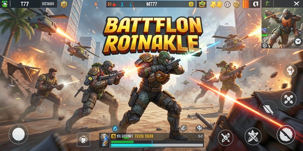 Tampilan gameplay seru dalam pertempuran Battle Royale.
