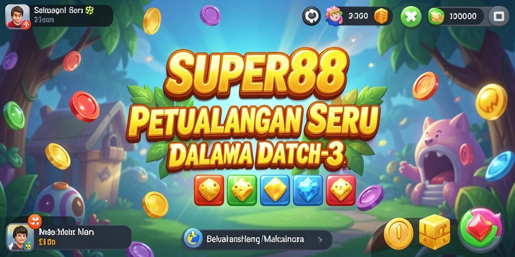 Tangkapan layar utama SUPER88 menampilkan gameplay Match-3 yang seru.