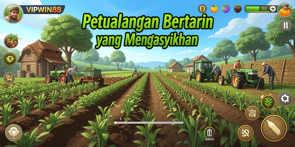 Tampilan gameplay <strong>VIPWIN88</strong> yang menarik saat bertani.